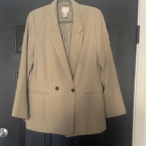 H&M Beige Double-Breasted Blazer